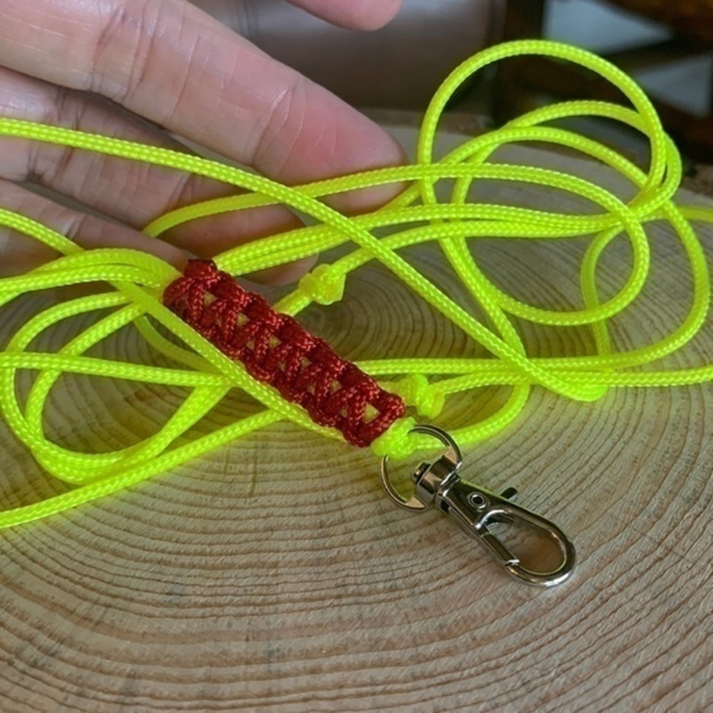Lanyard neon yellow and red self adjustable